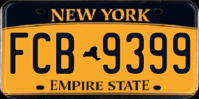 NY license plate FCB9399