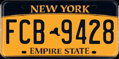 NY license plate FCB9428