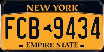 NY license plate FCB9434