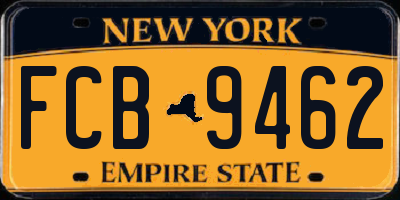 NY license plate FCB9462