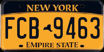 NY license plate FCB9463