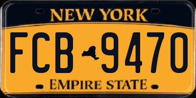 NY license plate FCB9470
