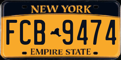 NY license plate FCB9474