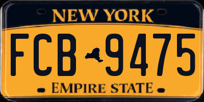 NY license plate FCB9475