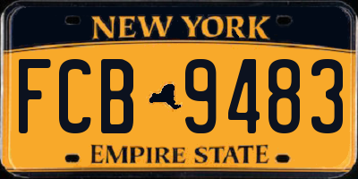 NY license plate FCB9483