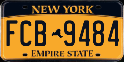 NY license plate FCB9484