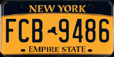 NY license plate FCB9486