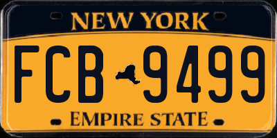 NY license plate FCB9499