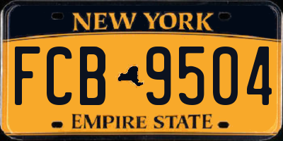 NY license plate FCB9504