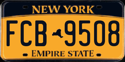 NY license plate FCB9508