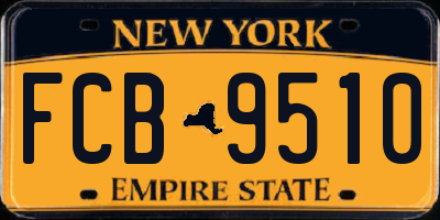 NY license plate FCB9510