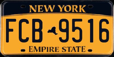 NY license plate FCB9516