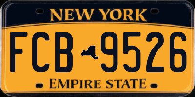 NY license plate FCB9526