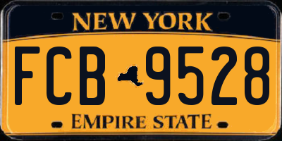 NY license plate FCB9528