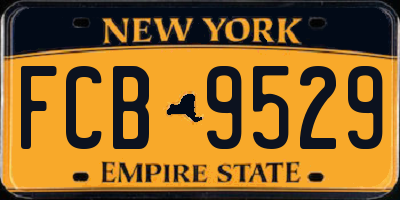 NY license plate FCB9529
