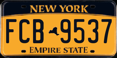 NY license plate FCB9537