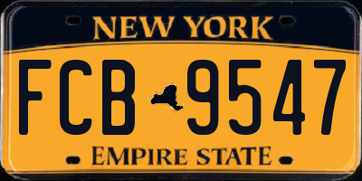 NY license plate FCB9547