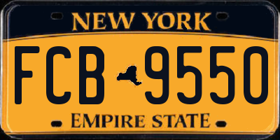 NY license plate FCB9550