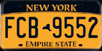 NY license plate FCB9552
