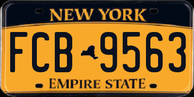 NY license plate FCB9563