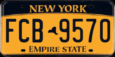 NY license plate FCB9570