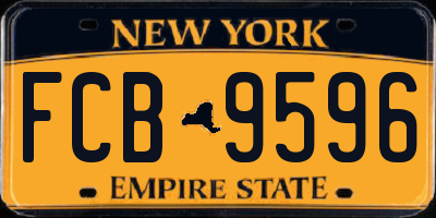 NY license plate FCB9596