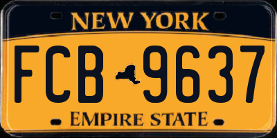 NY license plate FCB9637