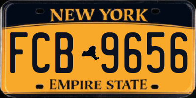 NY license plate FCB9656