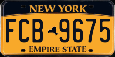 NY license plate FCB9675