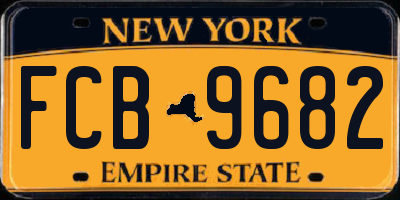 NY license plate FCB9682