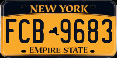 NY license plate FCB9683