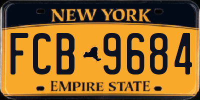 NY license plate FCB9684