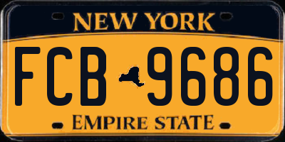 NY license plate FCB9686