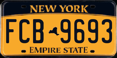 NY license plate FCB9693