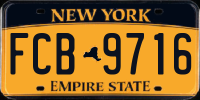 NY license plate FCB9716