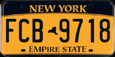 NY license plate FCB9718