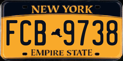 NY license plate FCB9738
