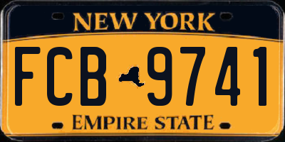 NY license plate FCB9741