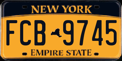 NY license plate FCB9745