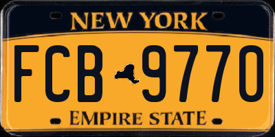 NY license plate FCB9770