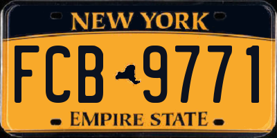 NY license plate FCB9771