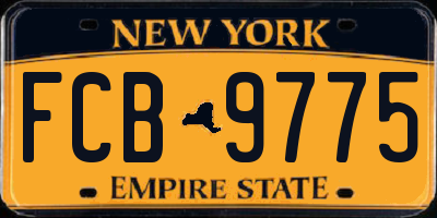 NY license plate FCB9775