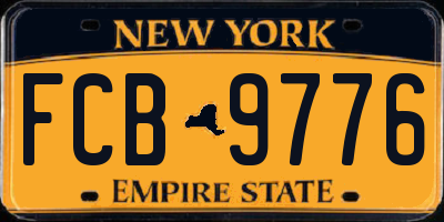 NY license plate FCB9776