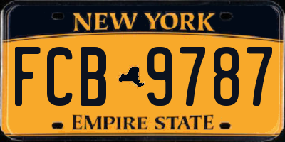 NY license plate FCB9787