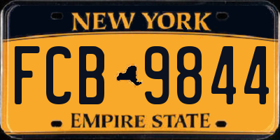NY license plate FCB9844