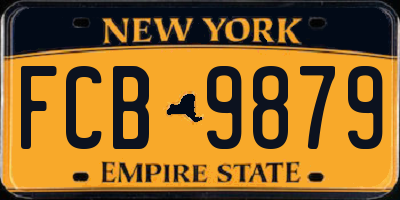 NY license plate FCB9879
