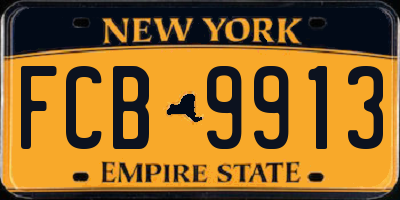 NY license plate FCB9913
