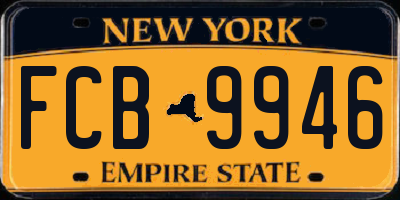 NY license plate FCB9946