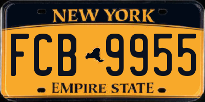 NY license plate FCB9955