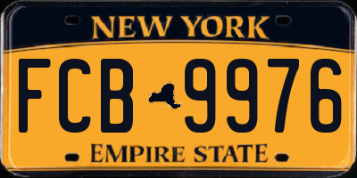NY license plate FCB9976
